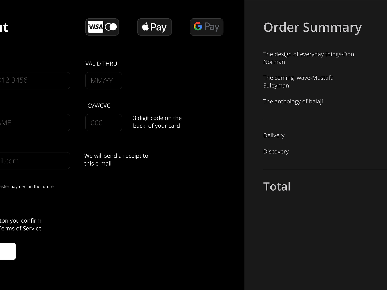 Credit Card Checkout Form Ui By Pruthvi R On Dribbble