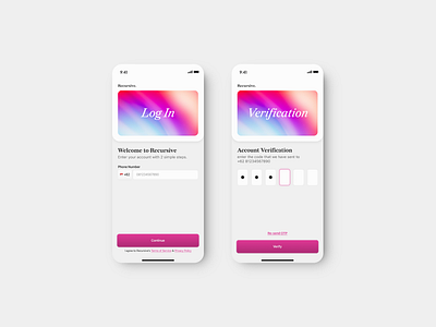 Log In and OTP Verification UI Mobile Design clean ui interface log in mobile ui neumorphism otp otp verification sign in ui ux verification