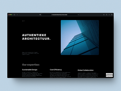 Dark themed minimalist webpage for an architect based company. clean dark graphic design illustration minimalist simple ui webdesign