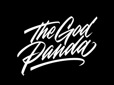 The God Panda calligraphy font lettering logo logotype typography vector