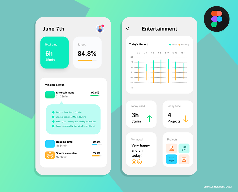 Activity Tracking App UI Design by Tooba on Dribbble