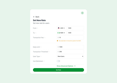 Set New Currency Rate Modal design finance fintech modal rate tech ui ui design ux ux design