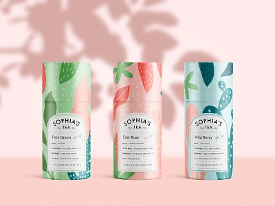 Branding & Packaging Design for Sophia's Tea 3d beverage brand identity branding branding design design drink drink branding drink packaging emblem herbal label label design logo packaging packaging design pavka tea tea branding tea packaging