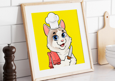 Cute cat chef | illustration funny cartoon cat animal logo animal lover animation branding cartoon cat cartoon chef cartoon logo cartoon mascot cat cute cartoon cat cute cat chef design fiverr gerdoo graphic design illustration illustration of cute motion graphics white cat