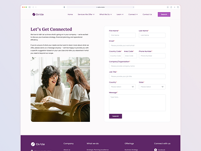 Contact Form Page - Website branding circle consulting firm contact contact us design desktop form generation landing page lead lets get connected page personal portfolio ui ui design ui inspiration uidesign website