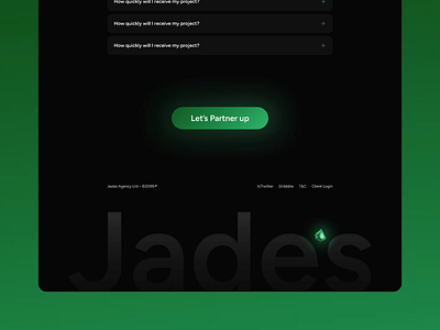 Footer design - Jades Agency animated footer footer footer design ui ui design uiux design website design