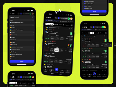 Mollybet: Trade app betting bookmaker dark design desktop football gambling interface mobile modern mollybet neon sports sportsbook trading ui ux web web design