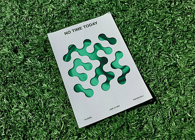 No time | Poster 014 abstract design gradient graphic design green minimalist poster time