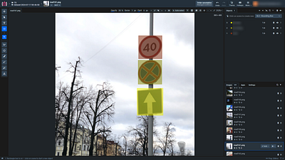 Annotate traffic signs with bounding boxes on Supervisely ai aitrainingdata annotationtools artificialintelligence autonomousvehicles boundingbox computervision cvat dataannotation itsmeshohan jobsearch labelbox machinelearning magerecognition roboflow slack superannotate trafficsignannotation upervisely upwork
