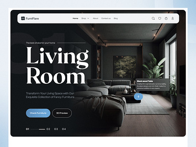FurniFlare: Landing Page clean e commerce furniture hero landing page luxury online store shop web design