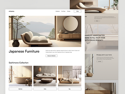 Home Furniture Landing brown colour brown palette clean design flat design home decor home design home furniture landing minimal minimalist minimalist ui ux design website white palette