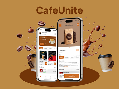 Elegant UI/UX design for Caffe App animation appdesign booking branding caffe app coffee app design metafic mobileapp ui ux website