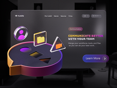 Huddle website illustration - 05 Communication 3d 3d illustration branding cinema 4d design graphic design illustration octane render ui