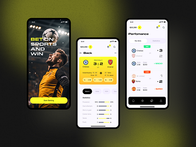 Sport betting app app betting design interface sport ui