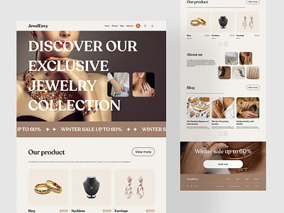 Jewelenvy - Jewelry landing page e commerce fashion landing page fashion website jewelry jewelry landing page jewelry shop jewelry website landing page landing page design lifestyle online shop product design ui ui design user interface ux ux design web design website website design