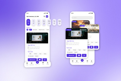 Event Mobile App event app figma mobile app purple ui