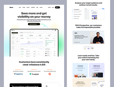 Landing page - Manage your money design figmadesign ui ui designer ui ux uidesign