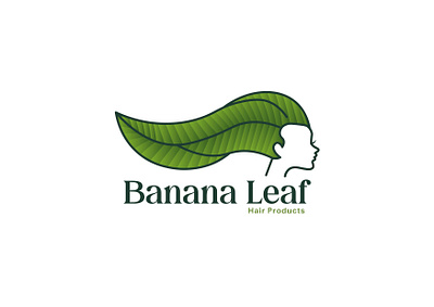 Banana Leaf hair products Logo banana leaf brand identity branding design graphic design hair hair care hair products identity illustration logo logo design social media visual visual identity