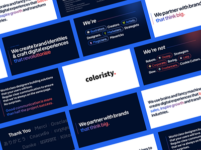 Slide deck design for Coloristy company deck company presentation deck design deck designer design agency deck design agency presentation design studio deck pitch deck presentation design slide deck ui design ux design