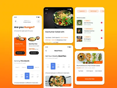 Hunger App 3d branding figma food app graphic design mobile app mobile app designs ui website designs