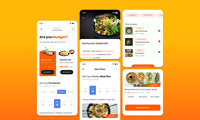 Hunger App 3d branding figma food app graphic design mobile app mobile app designs ui website designs