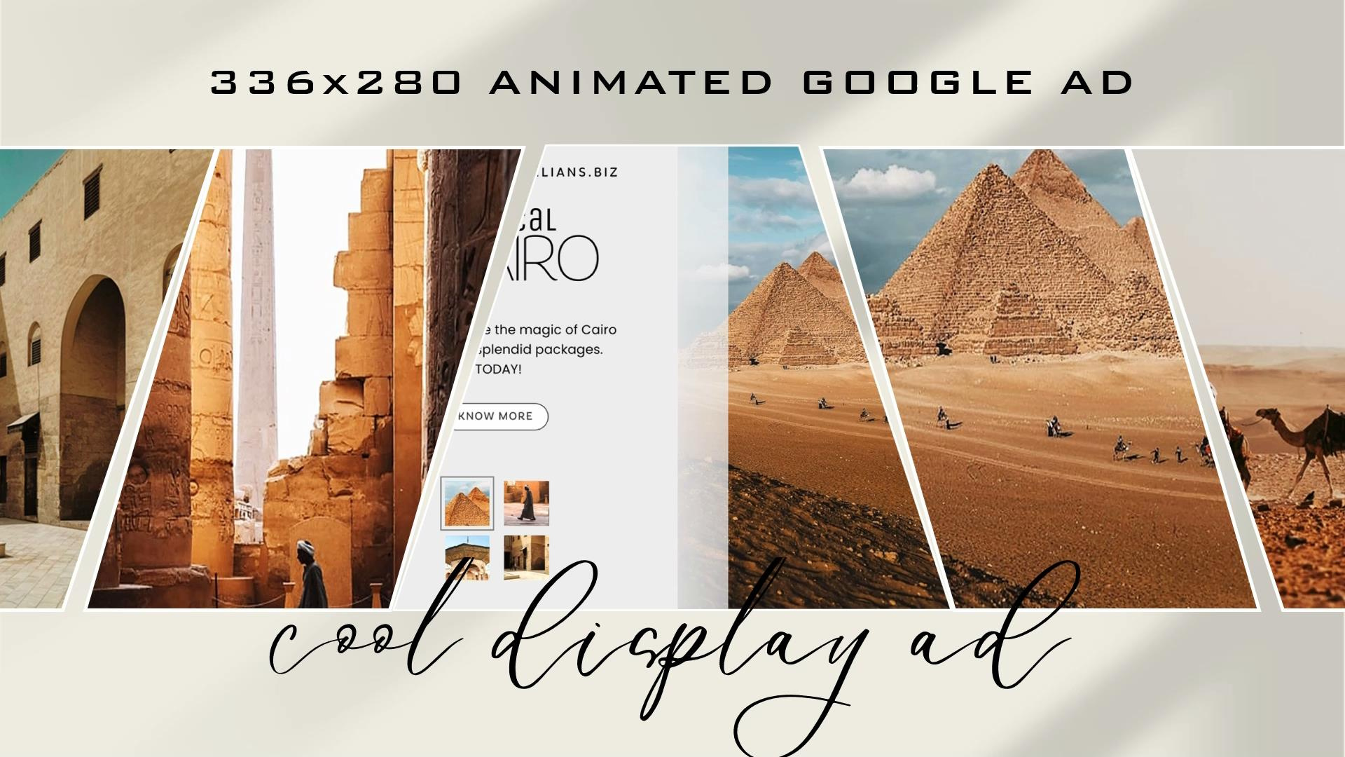 Animated Google Ad PowerPoint Template - 336x280 Rectangular advertising branding display ad google ad powerpoint template video ad
