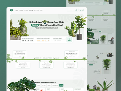Earthy, Plants Landing page design plants ui website