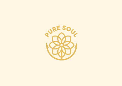 Pure Soul - life coaching - Logo anchor brand identity branding design flower gold graphic design illustration life life coaching logo logo design lotus pure soul social media visual visual identity