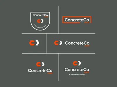 ConcreteCo.com Logo arrow brand brand design branding c concrete construction logo logo design minimal service industry