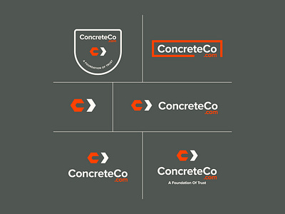 ConcreteCo.com Logo arrow brand brand design branding c concrete construction logo logo design minimal service industry