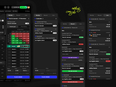 Mollybet: Classic betslip app bet betslip betting bookmaker design desktop football gambling interface modern neon sports sportsbook trade trading ui ux web web design