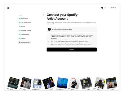 → Connect Spotify connect connect spotify onboarding steps