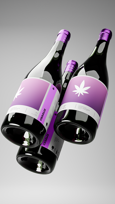 Wine Bottle - (3D Product) 3d branding logo product product design