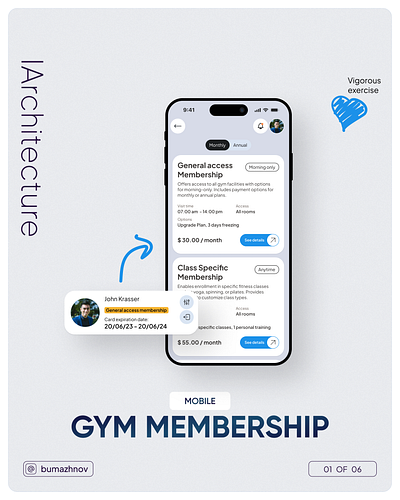 Gym membership function architecture entering function graphic design gym membership hype4academy ia information architecture problemsolving ui uiux ux