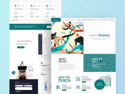 Online Tutoring Website - iTeach Science branding science teach tutor ui web design