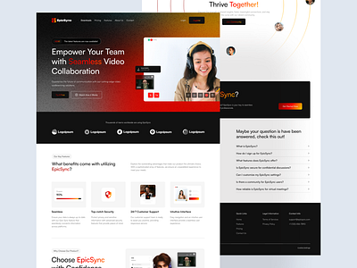 SaaS Video Conferencing and Online Meeting Website awesome design dashboard landing page landing page designer saas saas designer saas template ui ui designer ui ux designer user reseacher ux