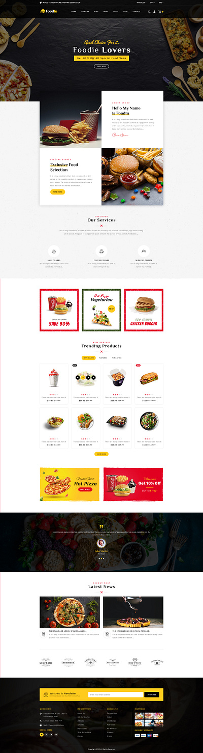 Food Website Design 3d animation banner dish food graphic design logo motion graphics pizza products slad slider ui