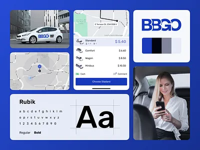 Design Elements of Mobile App | BBGO bento bento grids booking app colors delivery design elements driver fonts logistic logo mobile app order service ordering app route taxi taxi app taxi app design taxi booking taxi design typography