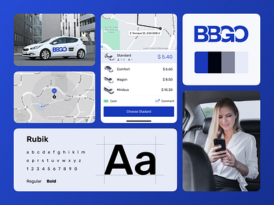 Car Order Service | BBGO address bento bento grids booking colors delivery design elements driver fonts logistic logo map mobile app order service ordering app pin route taxi app trip typography