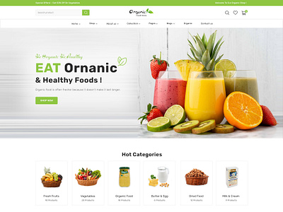 Organic Fruit Store 3d animation branding categories design footer fruit graphic design logo motion graphics theme ui website