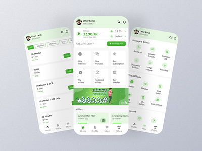 Fintech App (Teletalk App UI Redesign) app ui bikash fintech app mobile network operator app redesgin sim company app teletalk teletalk redesign ui