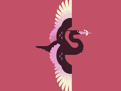 Vector Herons — The Catch animal art design heron illustration vector wildlife