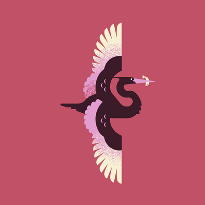 Vector Herons — The Catch animal art design heron illustration vector wildlife