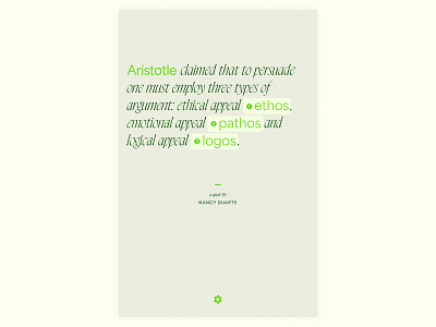 Ethos, pathos, logos aristotle graphic design poster quote texture typography