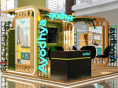 AyodhyaByAlamSutera_ExhibitionBoothDesigns_3x2(m)_FinalDesign 3d 3ddesign 3devent 3dmodel booth boothdesign design exhibitionbooth expo graphic design pameran promotion stand