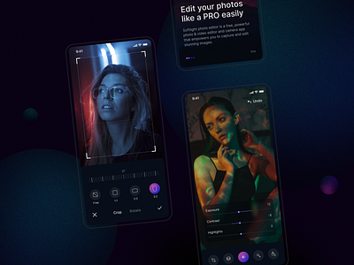 📷 Product design for mobile app of image editor | Hyperactive app app design black blue buttons color concept creative digital graphic design interface mobile mobile app photo editor product design screens ui uidesign ux visual