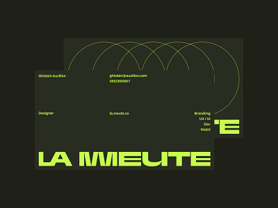 La Meute • Card branding business card collective digital freelance green minimal monument print stationary ui webdesign
