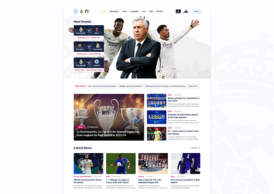 Redesign Homepage Real Madrid branding desktop figma football homepage news real madrid ui