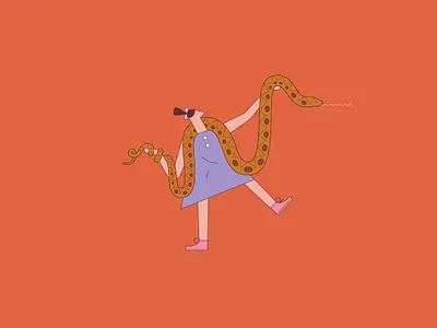 The Snake Goes Sssssss animals boe character child illustration pets play red snake vector