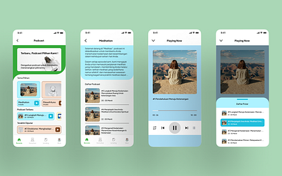 "JEDA" Podcast Page Mobile app design graphic design green health health care health lifestyle illustration podcast ui ux